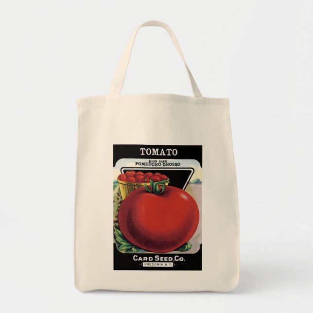 Tomato Seed Packet Label Tygkasse (Framsidan)