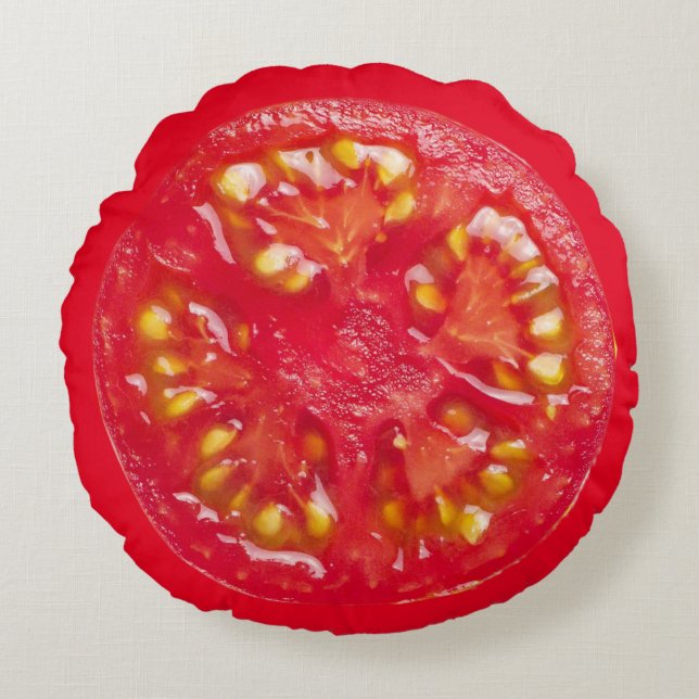 Tomato Slice  Rund Kudde (Framsidan)
