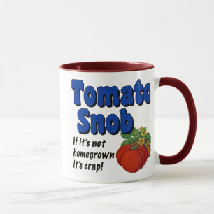 Tomato Snob Funny som säger kaffe Mugg