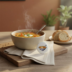Tomato Soppa Bowl med Spoon Knapp