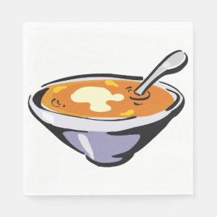 Tomato Soppa Bowl med Spoon Pappersservett