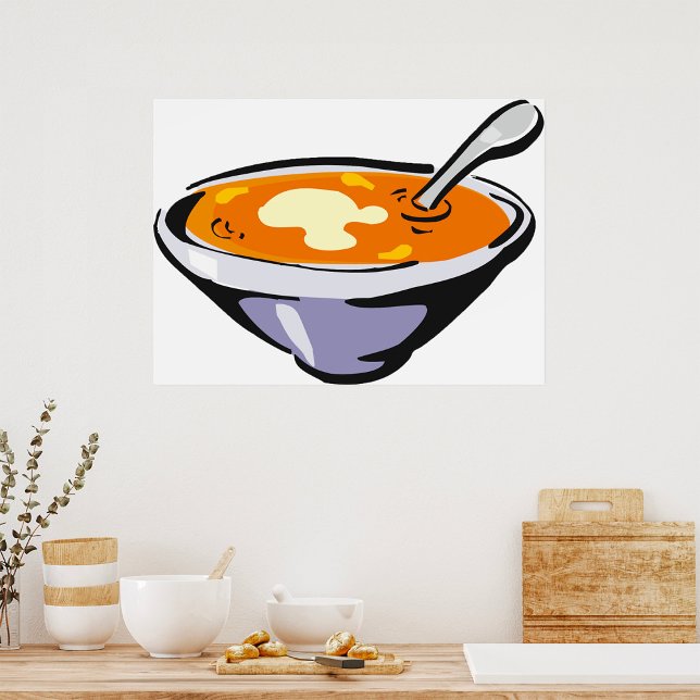 Tomato Soppa Bowl med Spoon Poster (Skapare uppladdad)