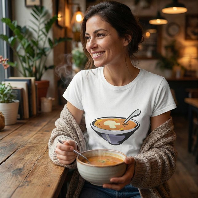 Tomato Soppa Bowl med Spoon T Shirt (Skapare uppladdad)