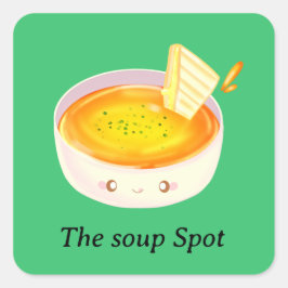 Tomato Soppa och Grilled Cheese Sandwich Fyrkantigt Klistermärke