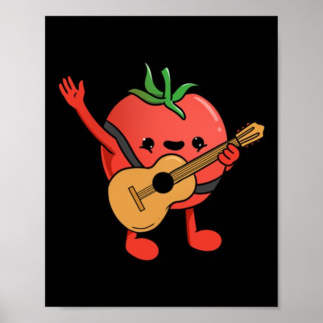 Tomato spelar gitarr Tomatälskare  Poster (Framsidan)