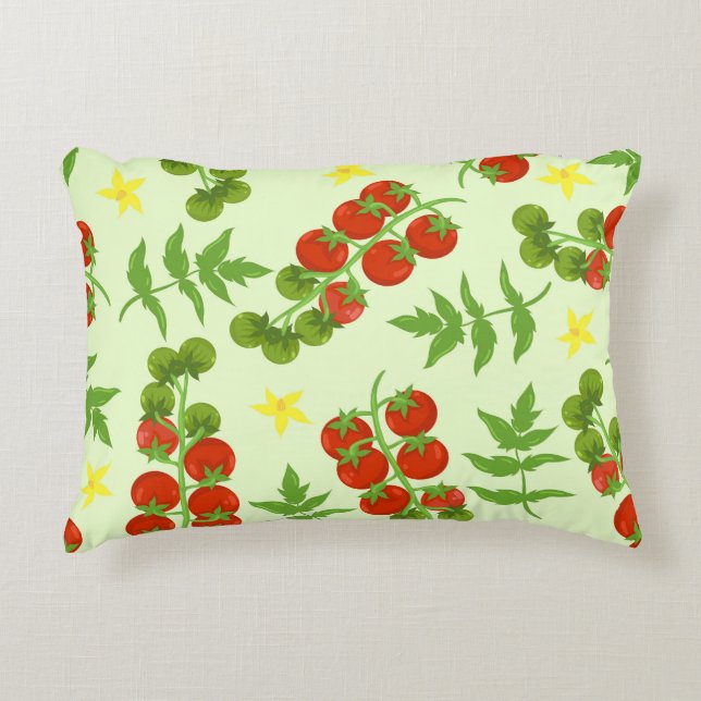 Tomato Tango: Vintage Vegetable Print Prydnadskudde (Framsidan)