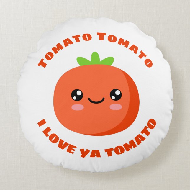 Tomato Tomato I kärlek ya Tomato Rund Kudde (Framsidan)