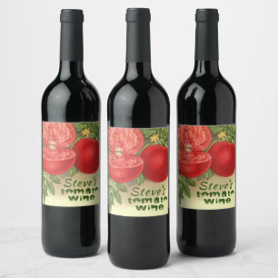 Tomato Vin Artsy-personligen har ett dåligt typsni Vinflaska Etikett