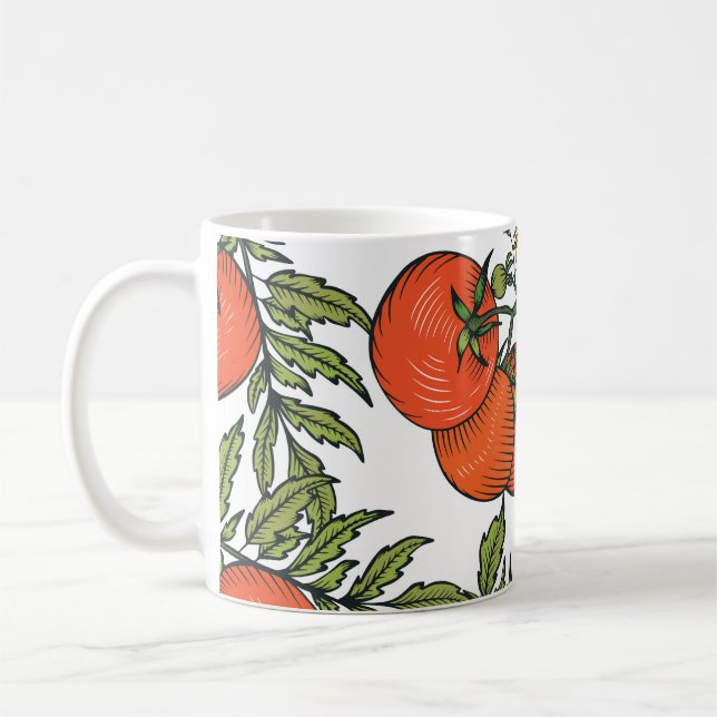 Tomato Vintage: Farm Market Illustration. Kaffemugg (Vänster)