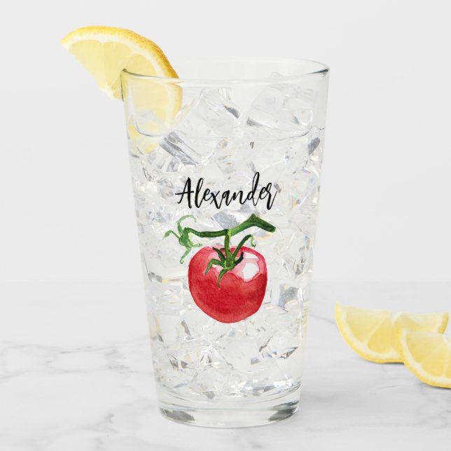 Tomato Watercolor Art Glaskopp (Framsida Ice)