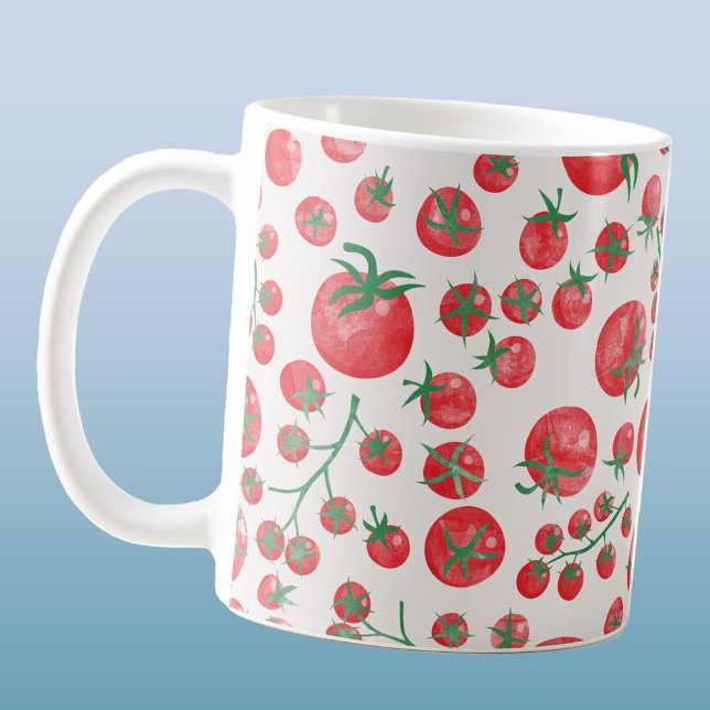 Tomato Watercolor Mediterranean Kaffemugg (Watercolor tomato pattern art coffee mug)
