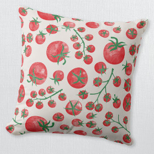 Tomato Watercolor Mediterranean Kudde