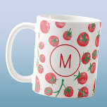 Tomato Watercolor Mediterranean Monogram Initial Kaffemugg<br><div class="desc">Roligt vattenfärgstomater på vinrankorna för livsmedel,  kokar,  köksmässor,  trädgårdsmästare och odlare. Nya och kalla Medelhavet ser ut att göra er dag ljusare. Originalkonst av Nic Squirrell. Ändra det inledande monogrammet för att anpassa det.</div>