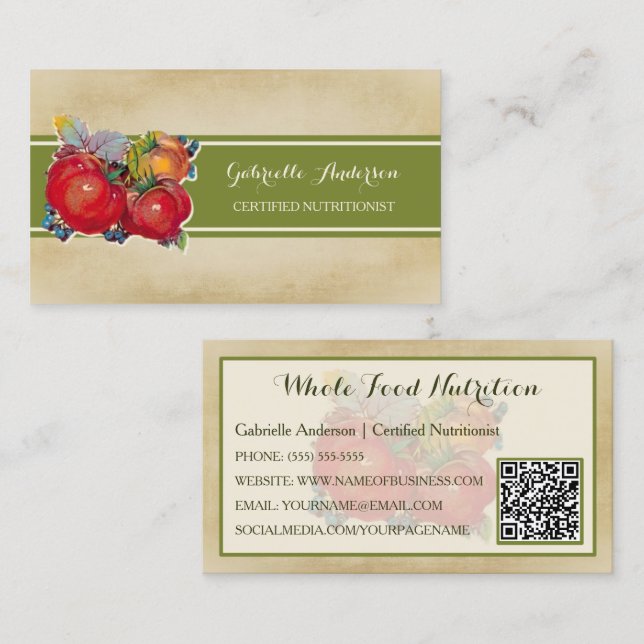 Tomato Whole Food Nutritionist Visitkort (Fram/baksida)