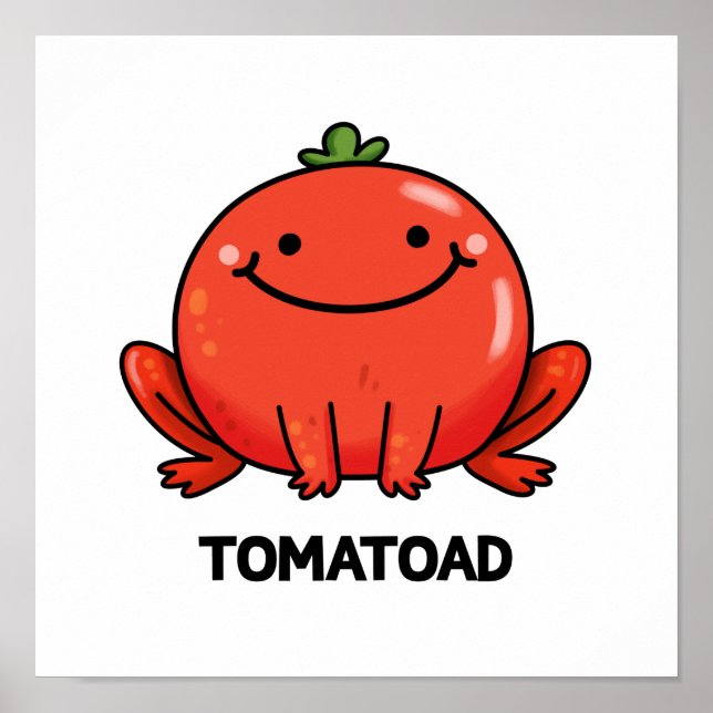 Tomatoad Cute Tomato Toad Pun Poster (Framsidan)