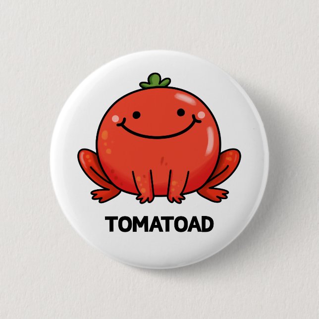 Tomatoad Funny Tomato Toad Pun Knapp (Framsida)