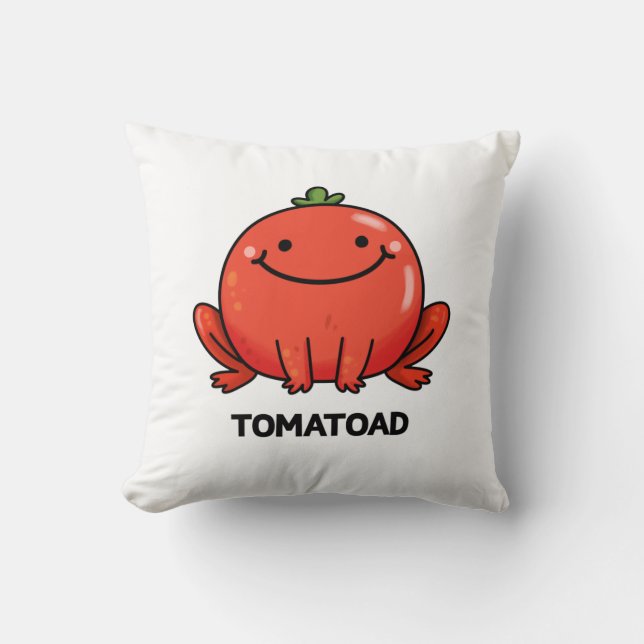 Tomatoad Funny Tomato Toad Pun Kudde (Framsida)