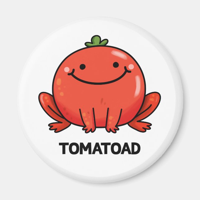 Tomatoad Funny Tomato Toad Pun Magnet (Framsidan)
