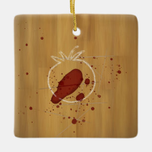 Tomatocide Chalk Disline Blood Spatter Crime Scene Julgransprydnad Keramik