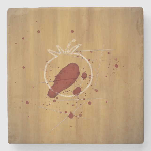 Tomatocide Evidence of Murderade Tomato Funny Stenunderlägg (Framsidan)