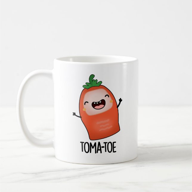 Tomatoe Funny Tomato Pun Kaffemugg (Vänster)