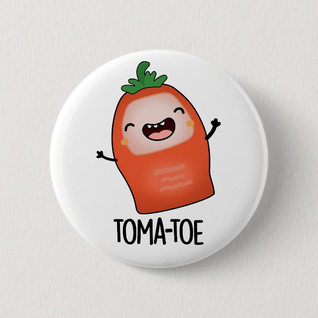 Tomatoe Funny Tomato Pun Knapp (Framsida)