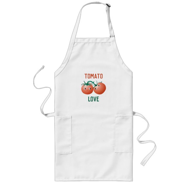 Tomatokärlek med supersöt tomatpar  långt förkläde (Framsidan)