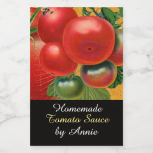 TOMATORER KITCHEN TRYCK, CANNINGS, TOMATO SAUCUCUC MAT ETIKETT