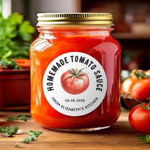 Tomatpastasillsetikett hemmagjord tomat runt klistermärke