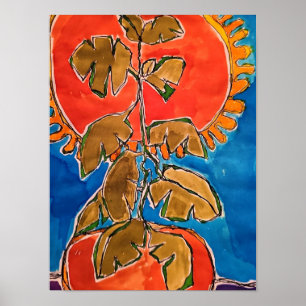 Tomatplanta, konsttryck poster