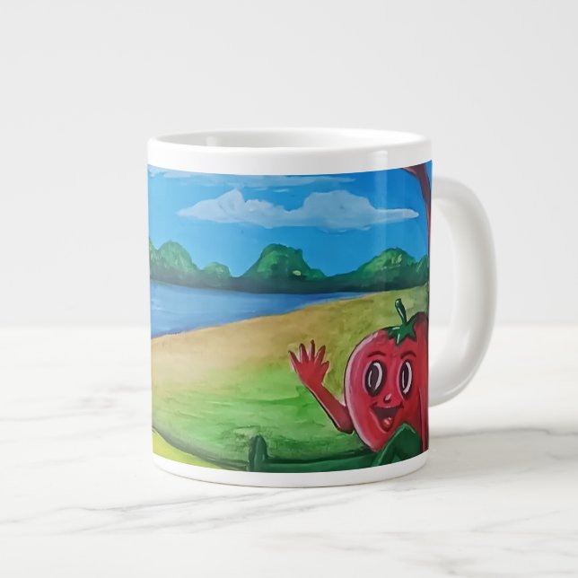 Tomatvänners målade mugg jumbo mugg (Framsida höger)