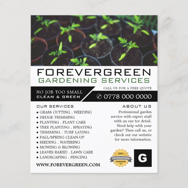 Tomatväxter,  tjänst, trädgårdsodlare flygblad (Framsidan)