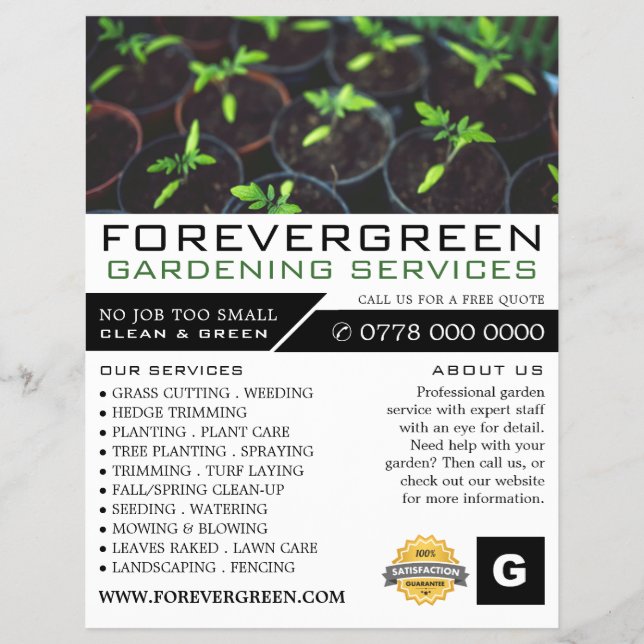 Tomatväxter,  tjänst, trädgårdsodlare reklamblad (Framsidan)