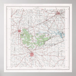 Tombigbee National Forest Karta (1972) Poster