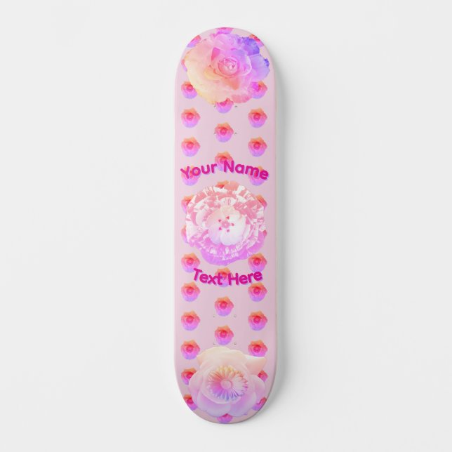 Tomboy Rosa Blomma Skateboard (Framsida)