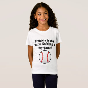 Tomboyen är min kända softball är min lek tee shirt