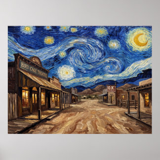 Tombstone Arizona Stjärnklar natt Västernlandskap Poster