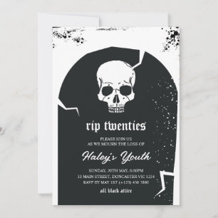 Tombstone & Dödskalle RIP Twenties 20s 30-årsdag Inbjudningar
