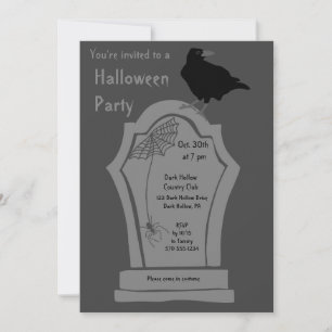 Tombstone Gravsten Grafisk Anpassad Halloweenfest Inbjudningar