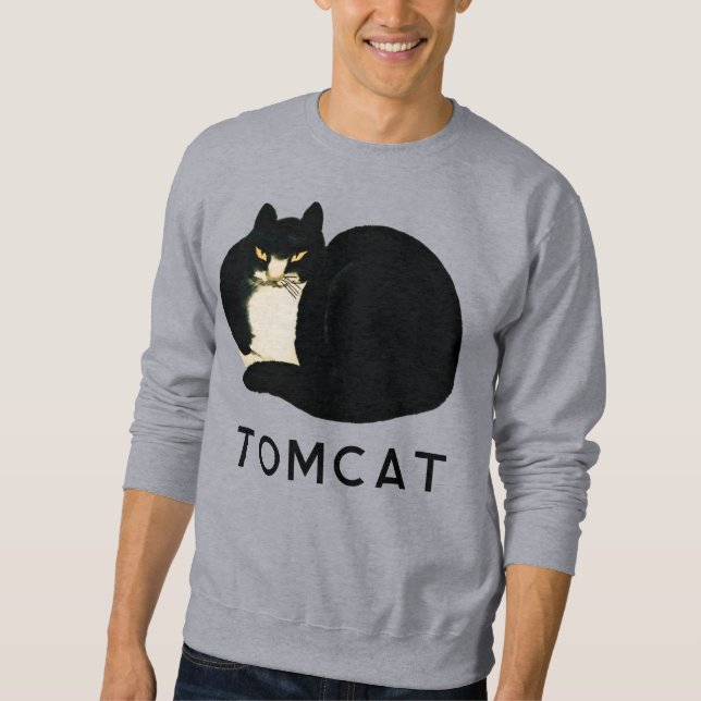 Tomcat Chinese Qing Dynasty Black Manchu Cat Lång Ärmad Tröja (Framsida)
