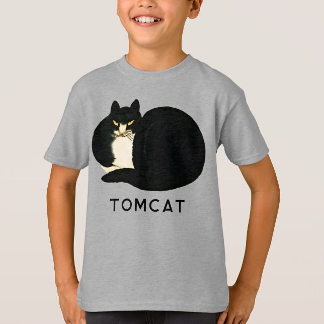 Tomcat Chinese Qing Dynasty Black Manchu Cat T Shirt (Framsida)