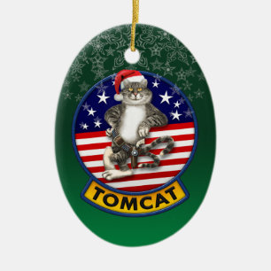 Tomcatmaskotjul Julgransprydnad Keramik