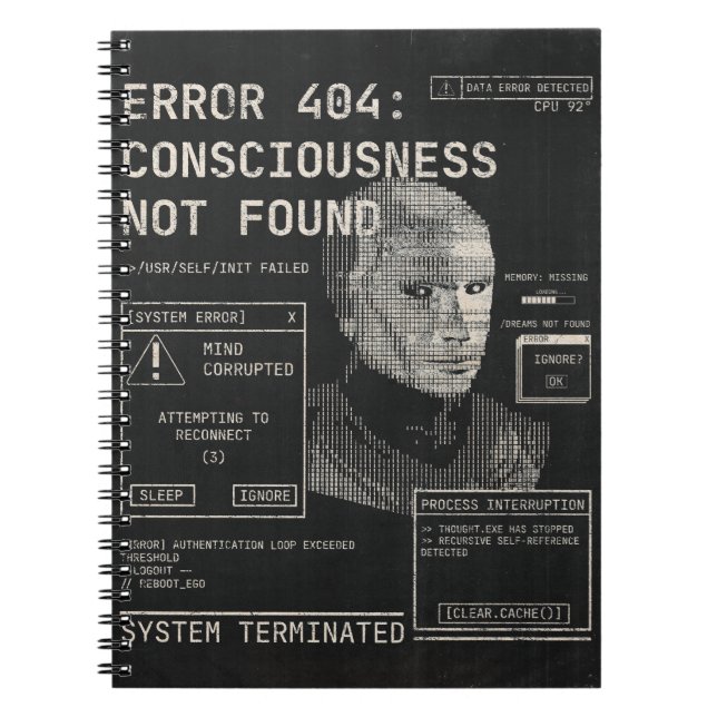 Tömd - Techno-Brutalist Streetwear Desgin Anteckningsbok (Framsidan)