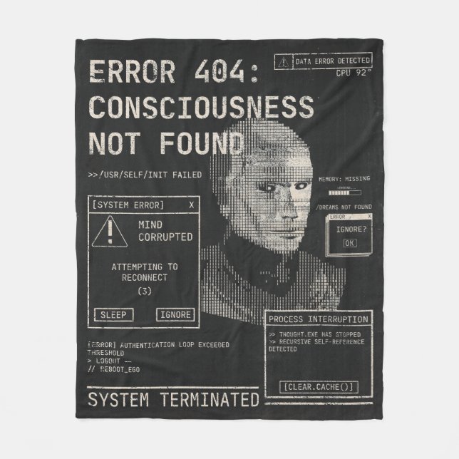 Tömd - Techno-Brutalist Streetwear Desgin Fleecefilt (Framsidan)