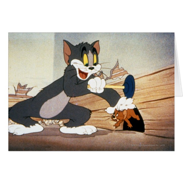 Tome och Jerry Plunger Hälsningskort (Framsidan Horizontal)
