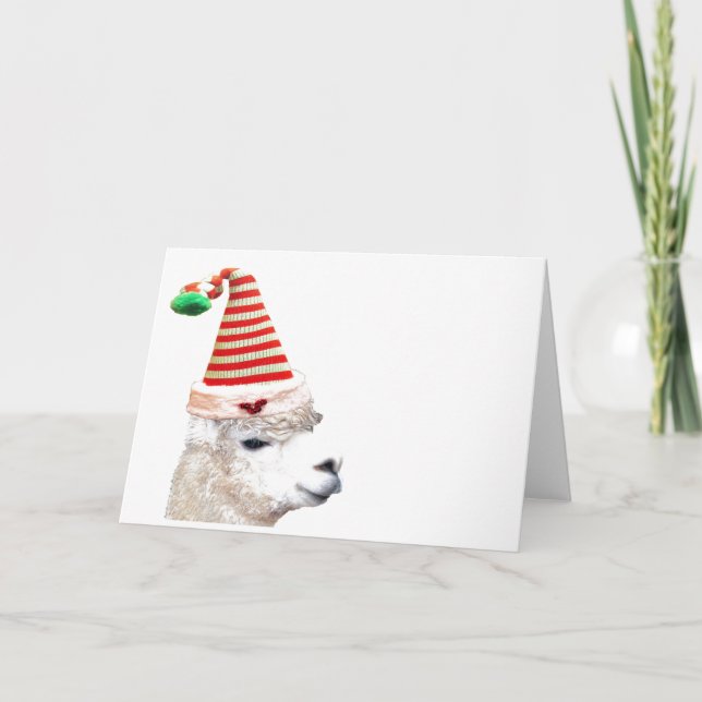 Tomhat ALPACA CHRISTMAS GREETING CARDS Tack Kort (Framsida)