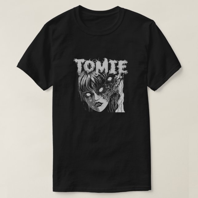 Tomie Mörk Ansikte Girl Jun Ito T Shirt (Design framsida)
