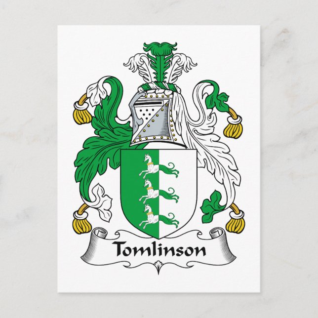 Tomlinson Family Crest Vykort (Framsida)