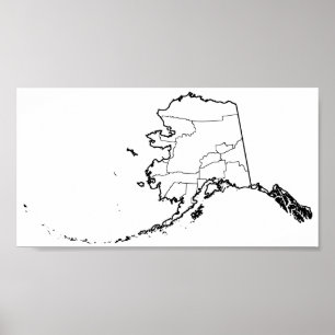 Tomma Alaska städer skisserar kartan Poster