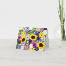 Tomma anteckningskort för Gardeners Flowers Collag